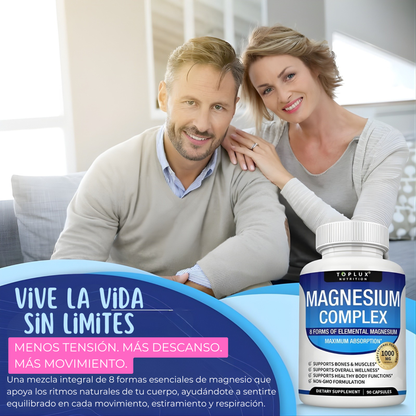⚠️ ÚLTIMAS HORAS – 2x1 EN TOPLUX MAGNESIUM COMPLEX 8 EN 1 Soporte completo para descanso, relajación y bienestar diario HOY -50% + ENVÍO GRATIS