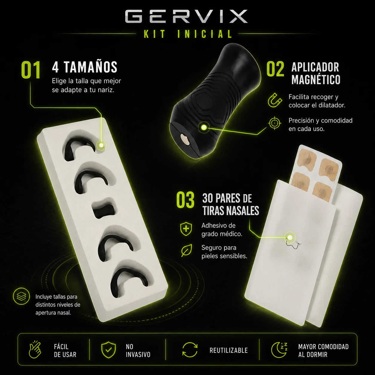 Kit inicial GERVIX — componentes